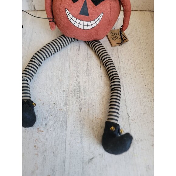Vintage unique pumpkin sitting trick or treat plush home decor spooky Halloween - Picture 2 of 8